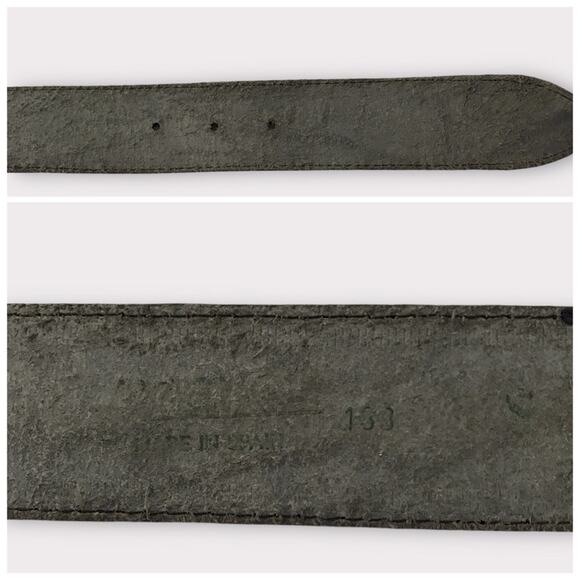 Avignon Black & Silver Leather Boho Belt Croc-Embossed Texture Medium - Picture 6 of 7